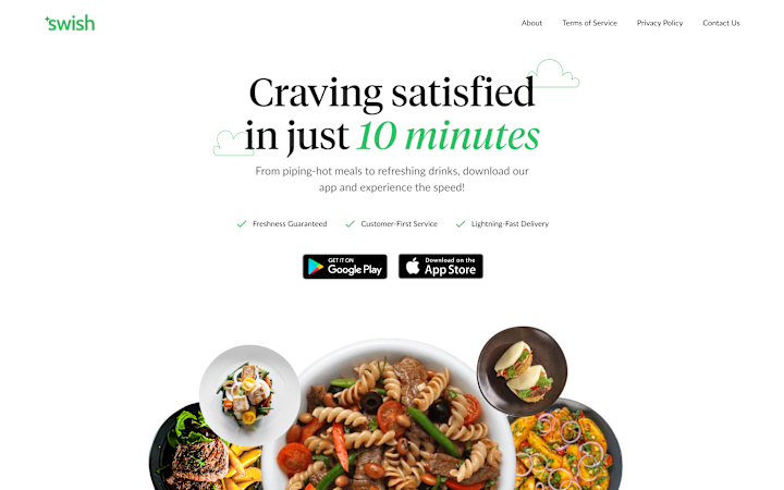 Cover image for Landing Page Redesign for a 10 min Food Delivery App