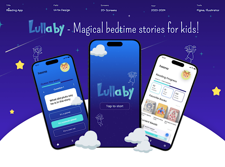 Cover image for Lullabay - Magical bedtime stories for kids! | UI/UX