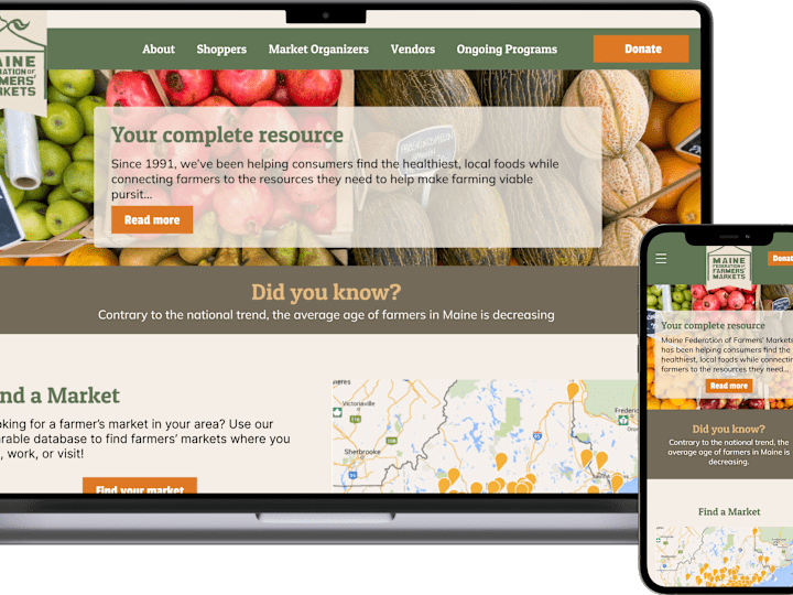 Cover image for Redesigning the Maine Federation of Farmers' Markert website