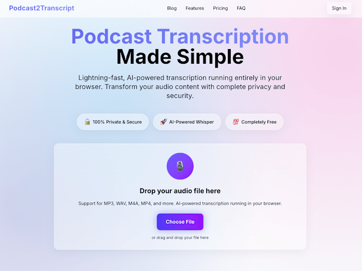 Cover image for podcast2transcript