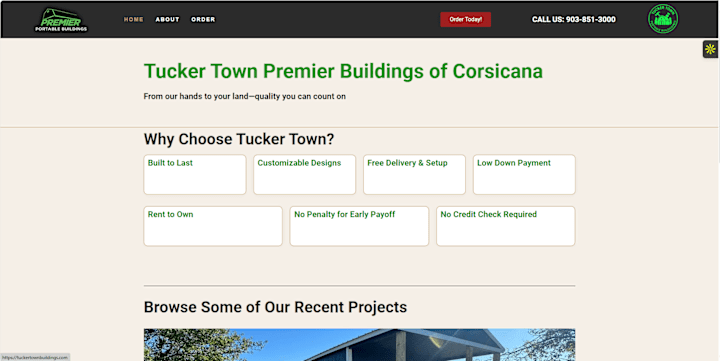 Cover image for Custom WordPress Website for Tuckertown Buildings