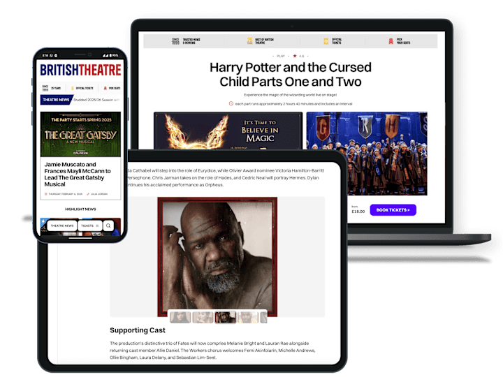 Cover image for #1 Theatre news and tickets website in Britain - Moving from WP