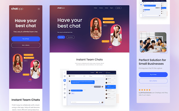 Cover image for Instant Chat Landing Page - UI UX Design + Webflow