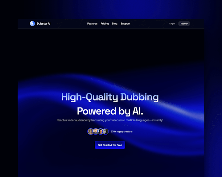 Cover image for Dubster AI - Framer Website Design & Development