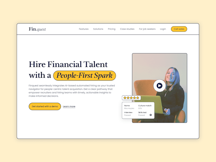 Cover image for Finquest - AI hiring website