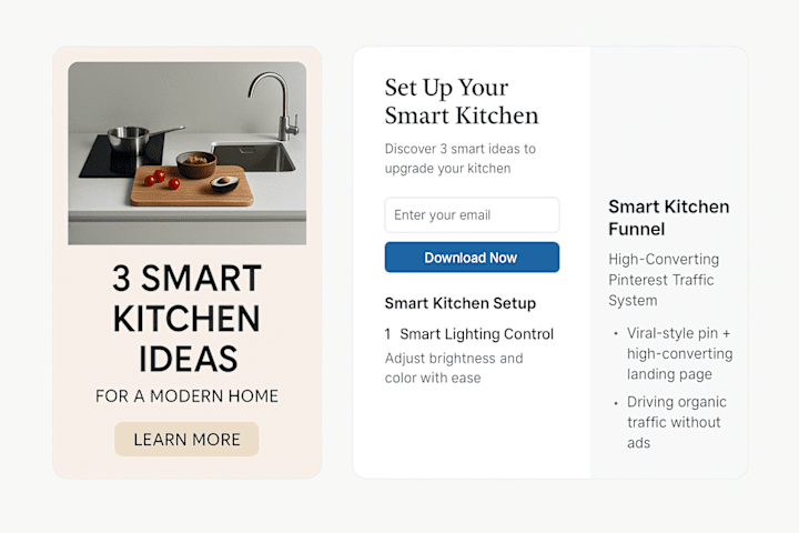 Cover image for Smart Kitchen Funnel Pinterest Traffic & Conversion System