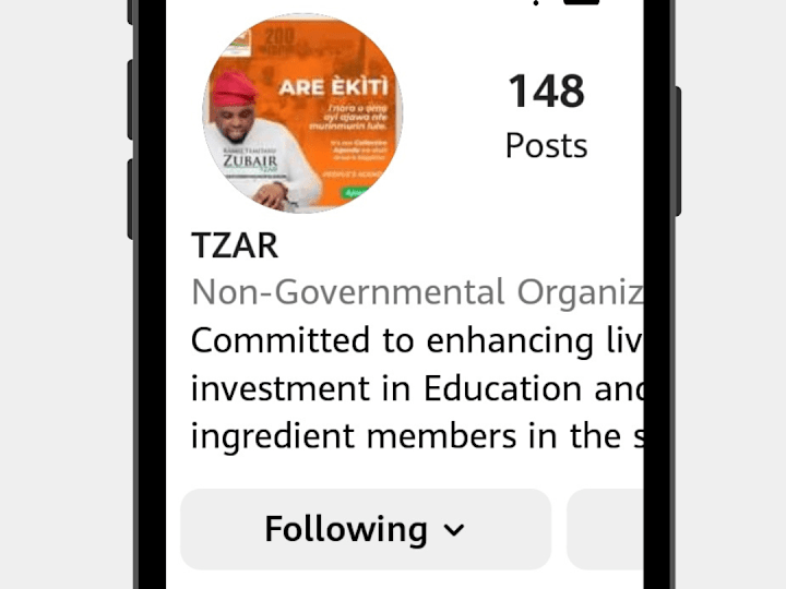 Cover image for TZAR FOUNDATION by Temitayo Zubair House of representatives aspi