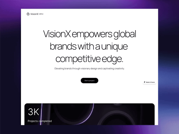 Cover image for VisionX - Digital Agency Framer Template