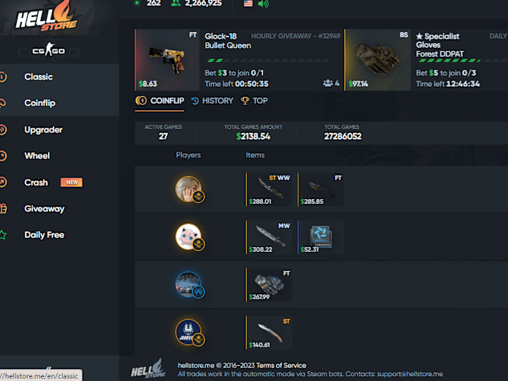 Cover image for hellstore.me - The best way to get new CS:GO skins in your inve…
