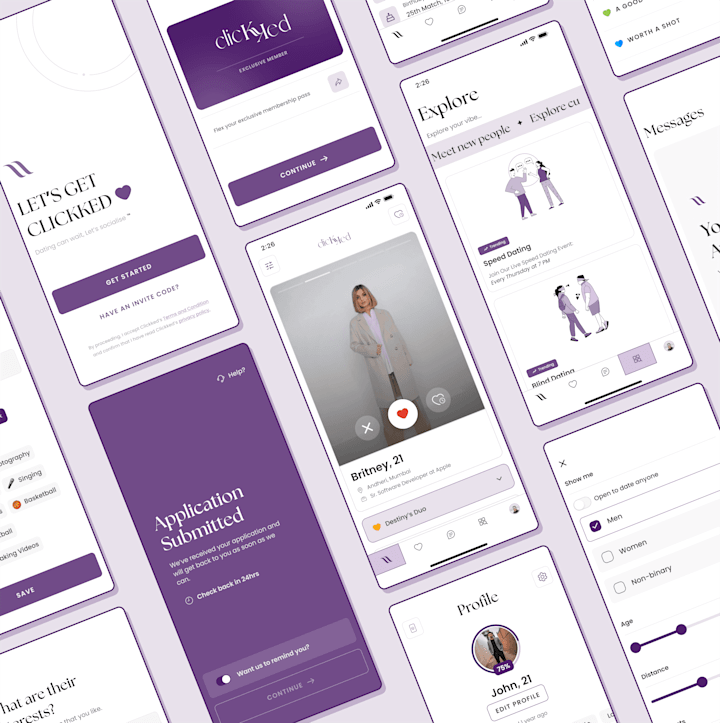 Cover image for Dating App design - Clickked