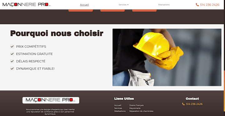 Cover image for Made a construction landing page for a business