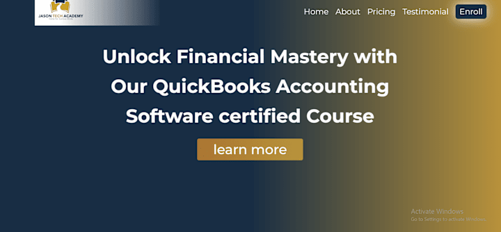 Cover image for Jasontechacademy-quickbook course landing page