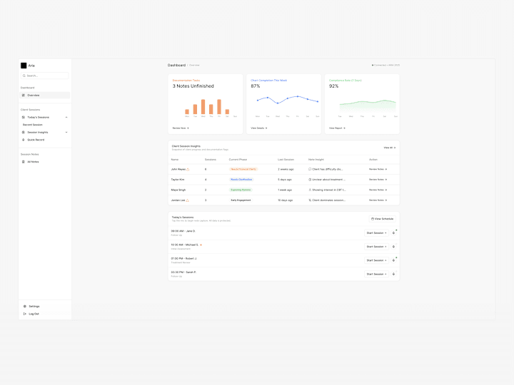 Cover image for ARIA – Automating Therapy Notes Before the Session Ends