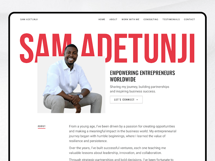 Cover image for Sam Adetunji - Web Design + Framer