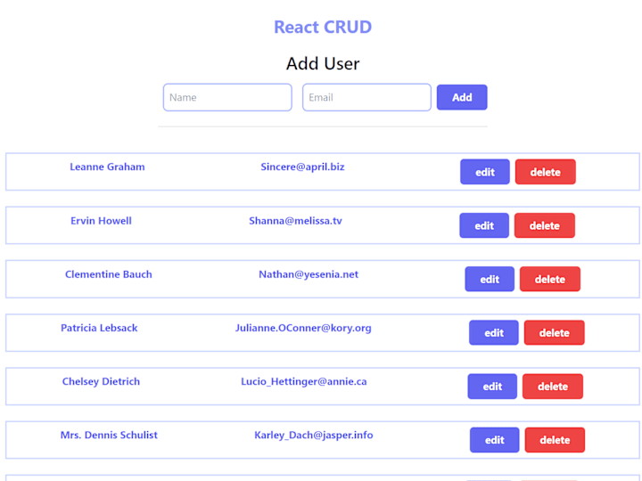 Cover image for React CRUD Operations