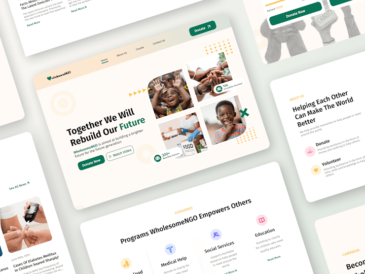 Cover image for WholesomeNGO Landing Page :: Behance