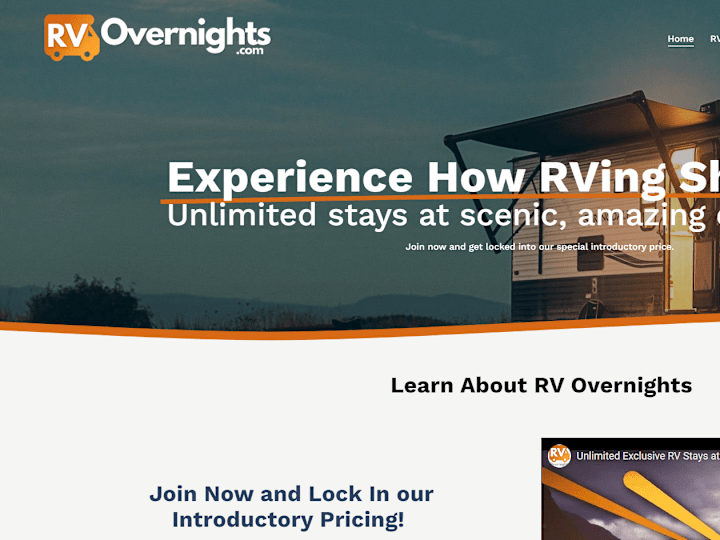 Cover image for RVOvernights - 2-sided marketplace for campers & RV enthusiasts