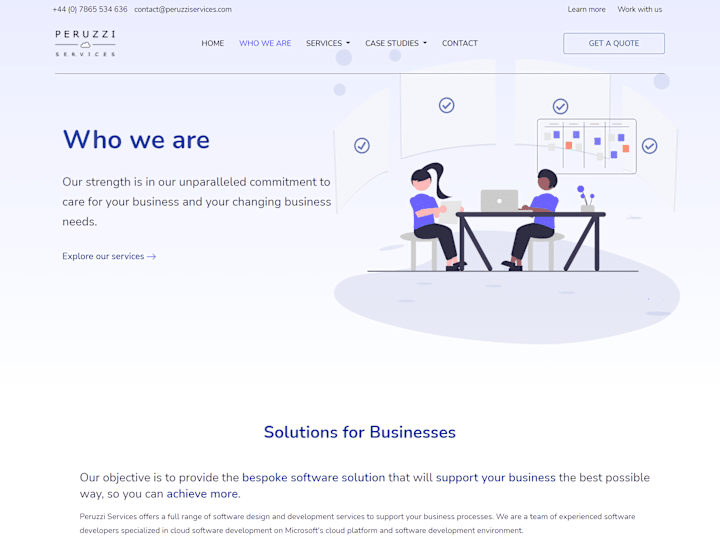 Cover image for Peruzzi Services website on Behance