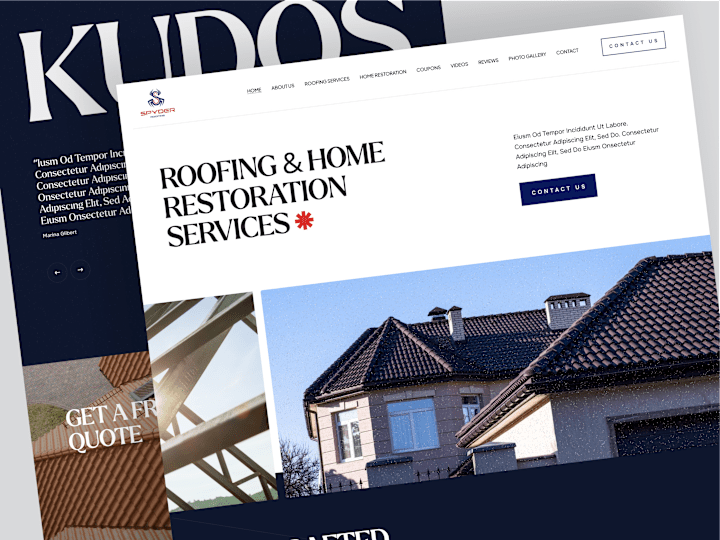 Cover image for Roofing & Home Restoration Services Website Design