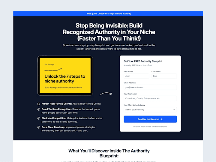 Cover image for Lead Generation Landing Page Design