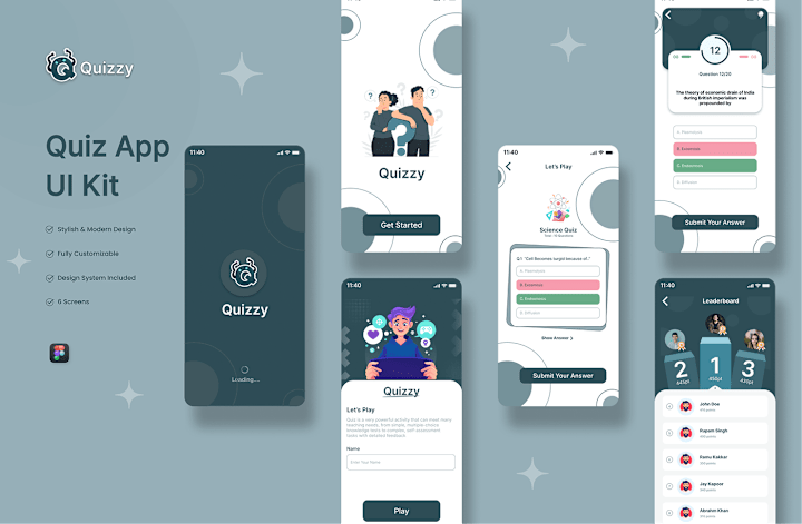 Cover image for Quizzy- Quiz App UI Kit :: Behance