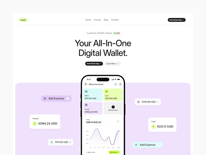 Cover image for Vaulti | Wallet App Framer Website