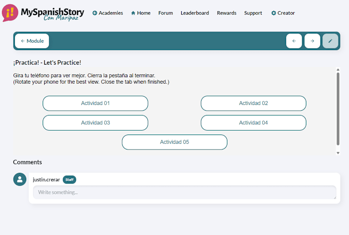 Cover image for Responsive HTML Activity Launcher for My Spanish Story