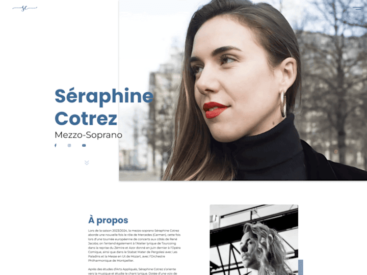 Cover image for Website for Séraphine Cotrez - french lyric singer