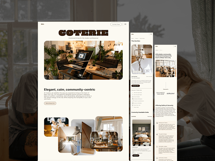 Cover image for Coterie —  Real Estate Site · Framer Template Development