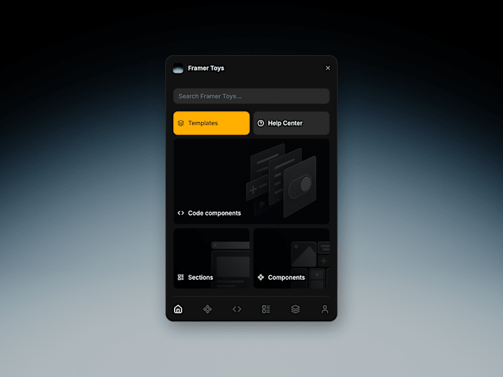 Cover image for Framer Toys UI Kit — Framer plugin