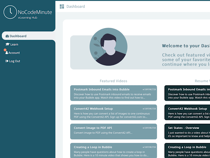 Cover image for eLearning Hub - by NoCodeMinute