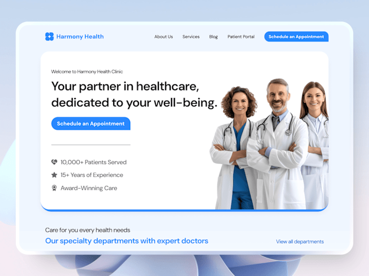 Cover image for Health clinic website landing page