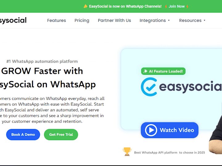 Cover image for EasySocial - #1 WhatsApp Chatbot and automation platform