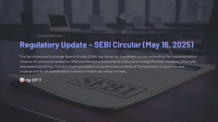 Cover image for Regulatory Update – SEBI Circular (May 16, 2025)