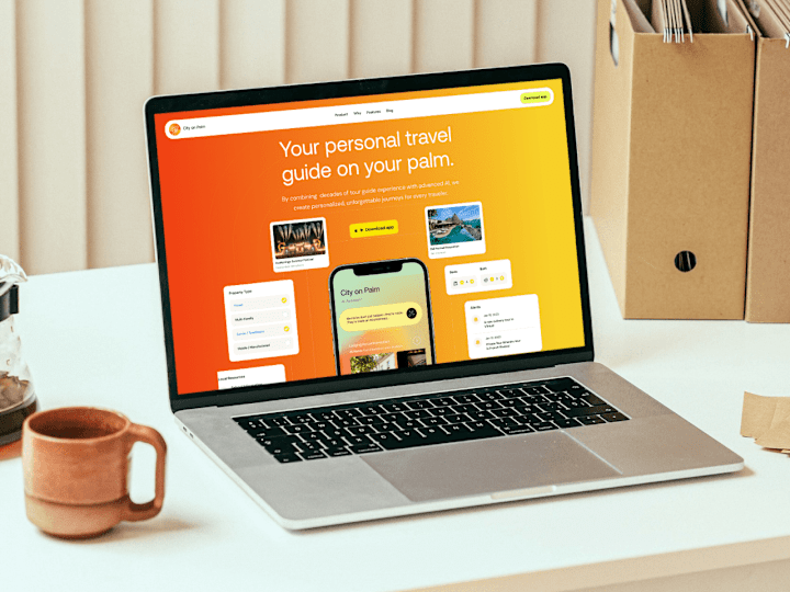 Cover image for City on Palm AI Travel App Landing & Brand Identity