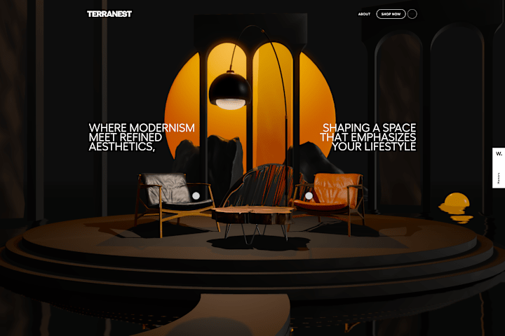 Cover image for Terranest - 3D interactive website showcasing modern furniture