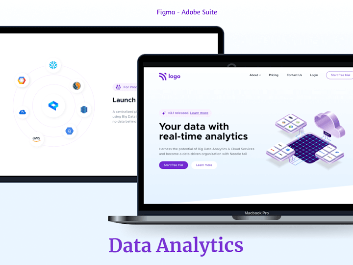 Cover image for Data Analytics SASS | Landing Page | Figma