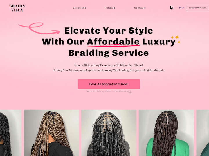 Cover image for Braids Villa Website & Management Dashboard