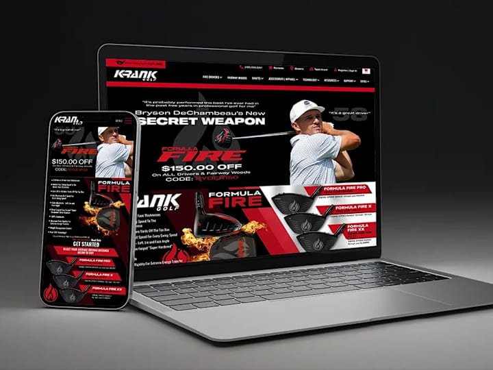 Cover image for KRANK GOLF PRIMARY WEBSITE | 2022 | Hand-Coded, Web Page Design