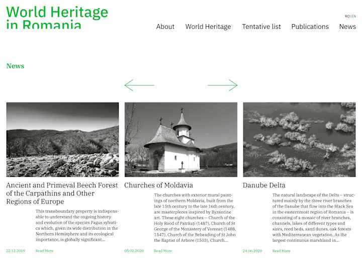 Cover image for World Heritage in Romania | UX/UI