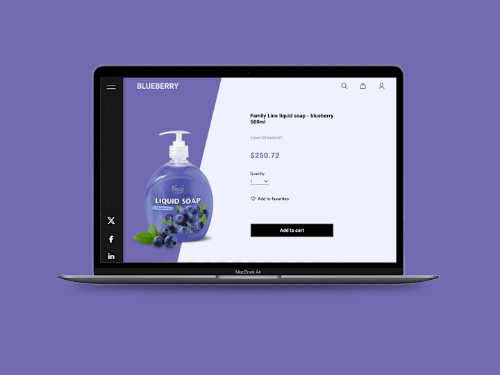 Cover image for Blueberry liquid body wash product selling page