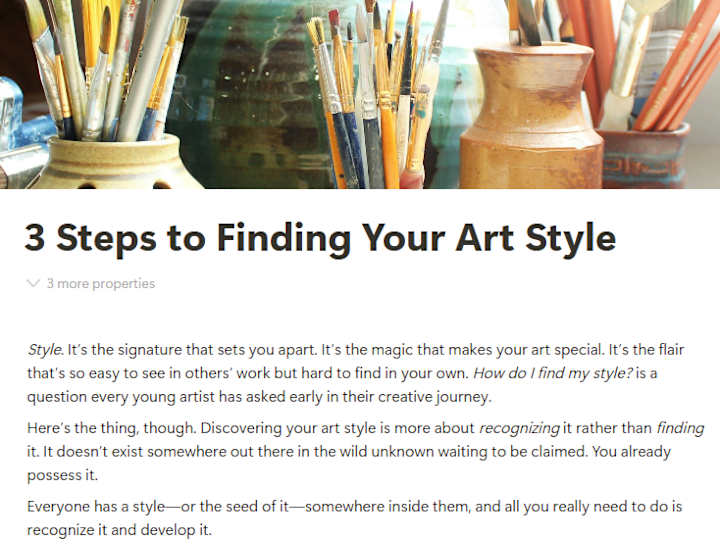 Cover image for Article writing | "How to Find Your Art Style"