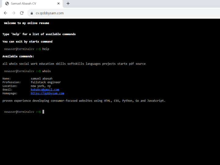 Cover image for Terminal CV