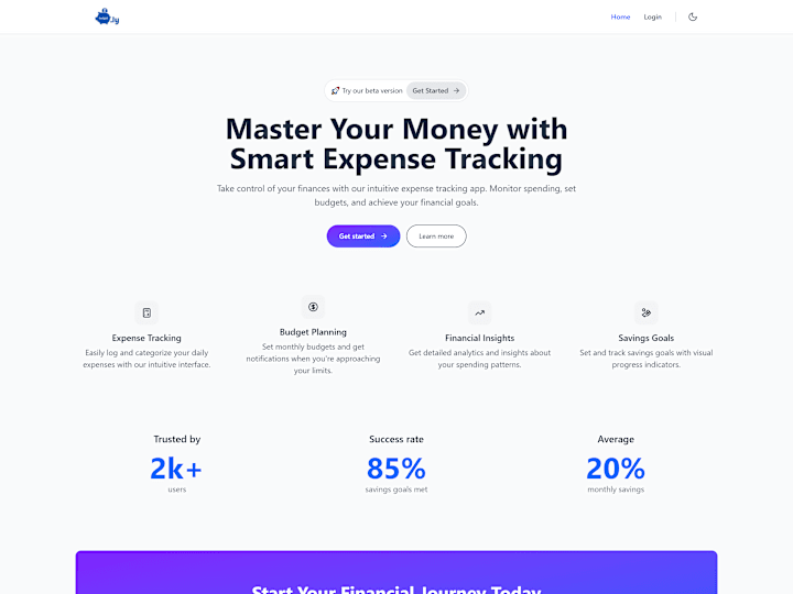 Cover image for Responsive Landing Page for a Modern Budgeting App
