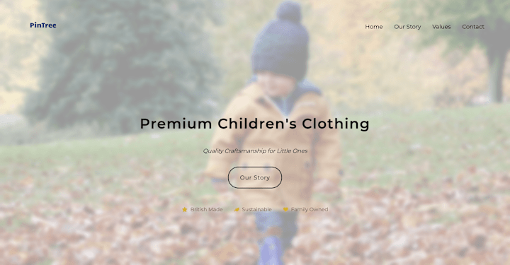 Cover image for Static landing page for Premium Clothing brand