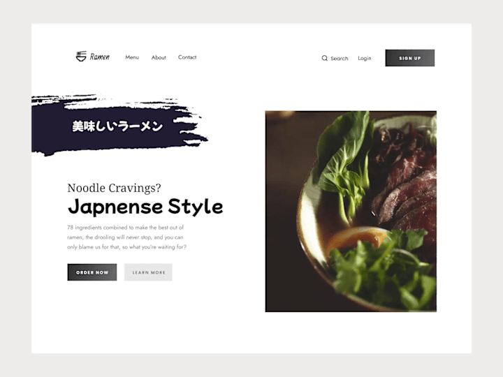 Cover image for Japan Food Landing Page