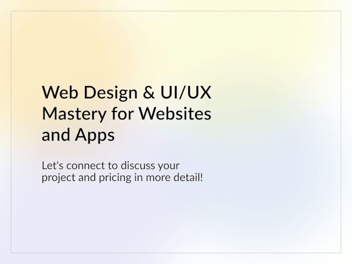 Cover image for Web Design & UI/UX Mastery for Websites and Apps