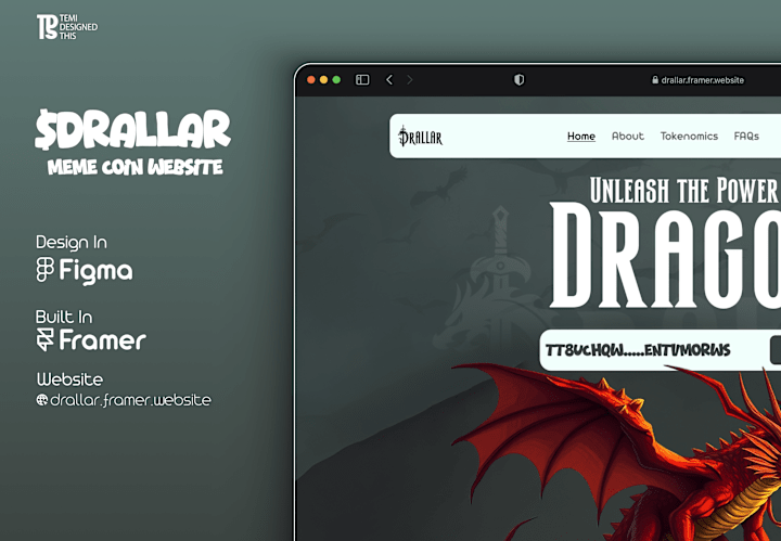 Cover image for $DRALLA Meme Coin Website Built on Framer