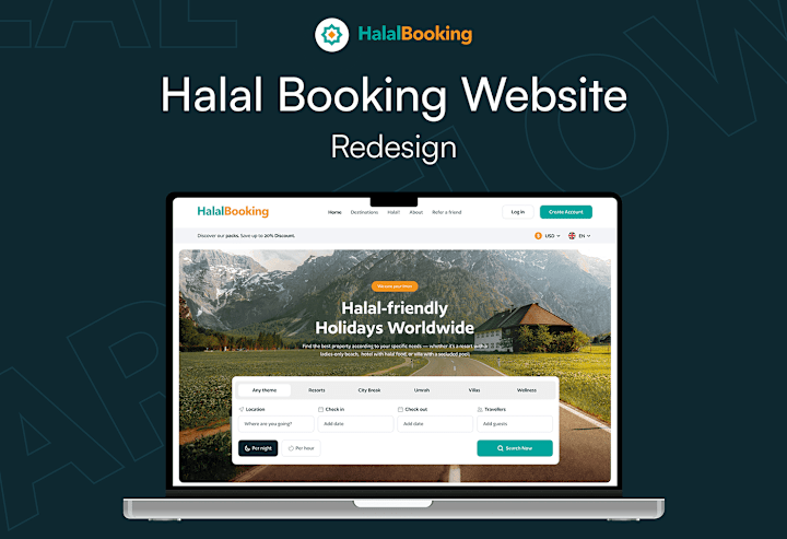 Cover image for Halal Booking Website - Redesign on Behance