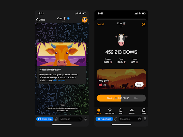 Cover image for Cow 🐮- Web3 Telegram Mini Game